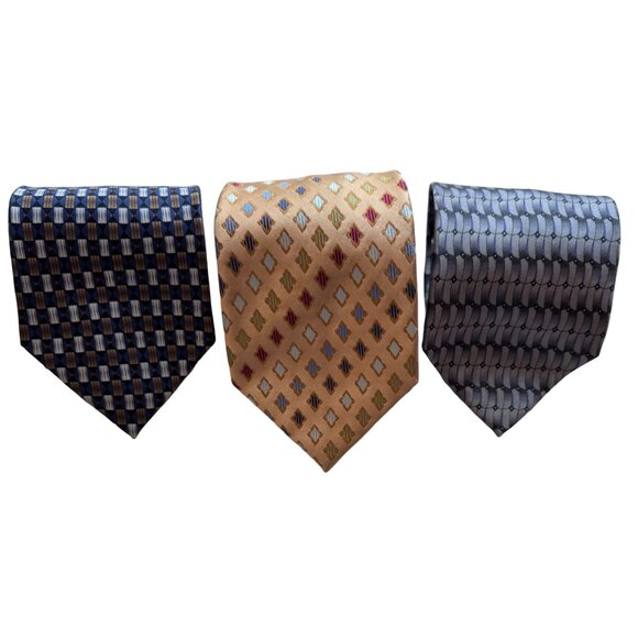 Ziggurat Silk Men Neck Tie by Mulberry Neckwear Geometric W 3.5 x L 60 - Picture 10 of 13